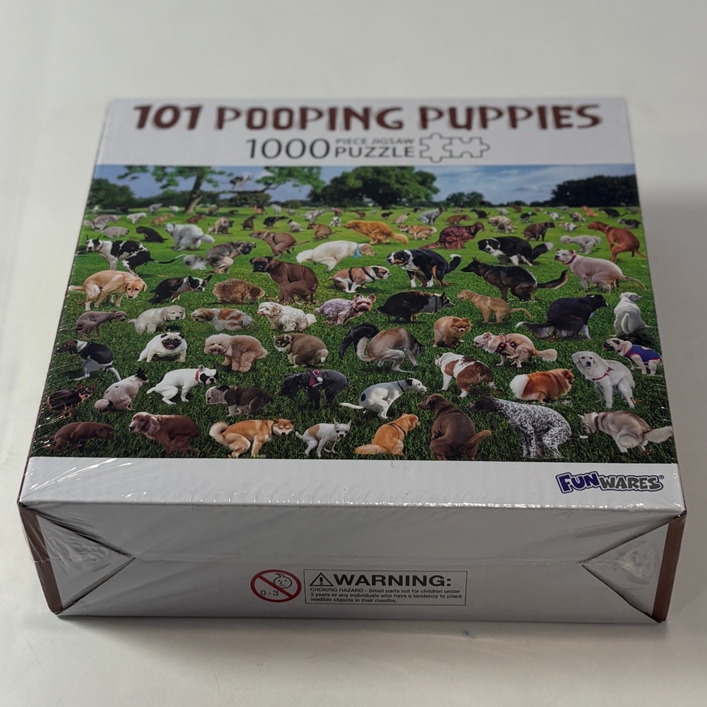 101 Pooping Puppies 1000 Pc Jigsaw Puzzle Gag White Elephant Gift NEW Sealed - Picture 3 of 7